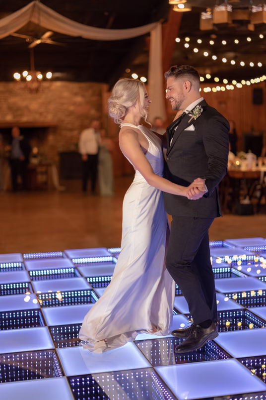 First dance on the LED floor in the pavilion